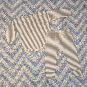 Q by Quincy Mae Baby 2pc Striped Brushed Jersey Set Ivory/Blue Fog Size 18-24M